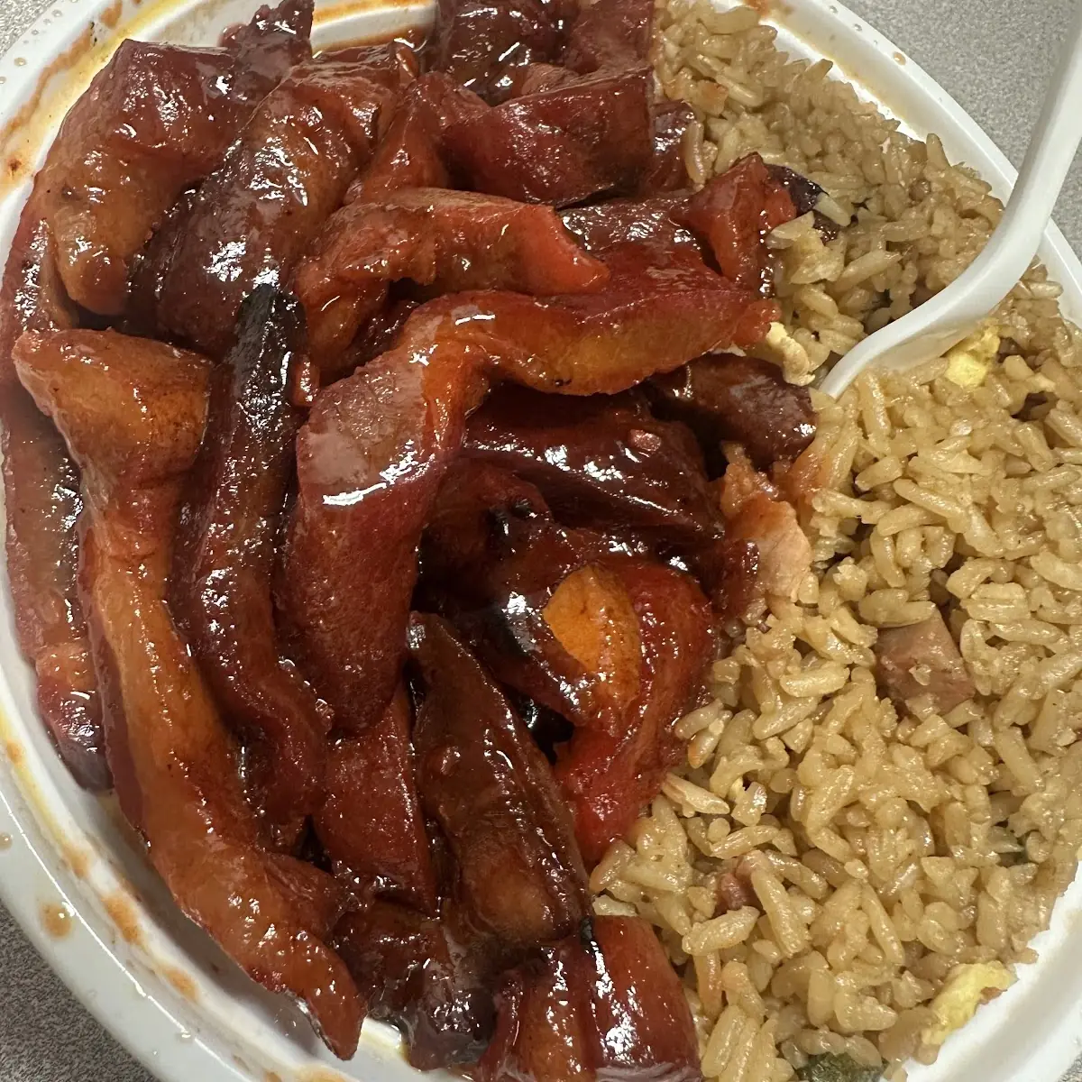 Bourbon Chicken 棒棒鸡 Quart with White Rice